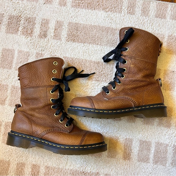 Dr. Martens Shoes - Dr. Martens Aimilita Grizzly boots in tan size 9